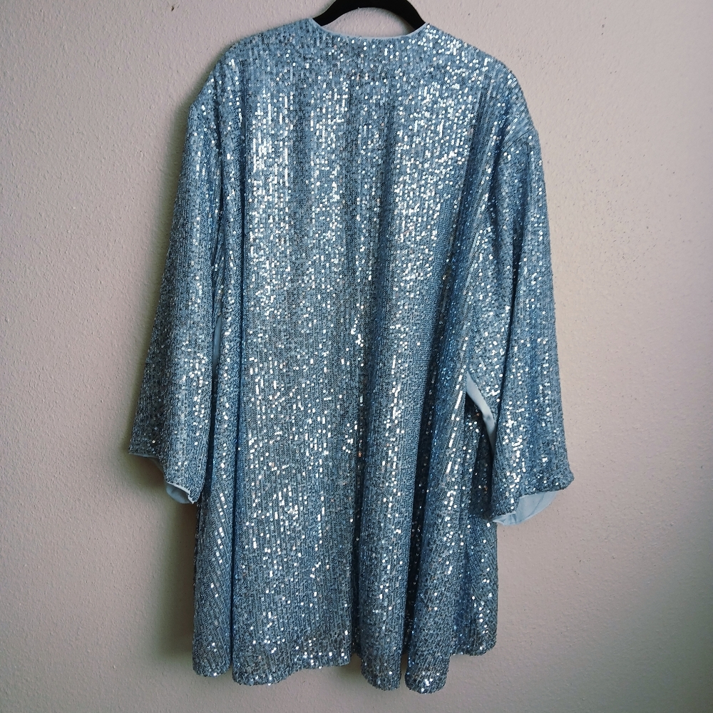 Torrid Light Blue Sequin Jacket - image 5